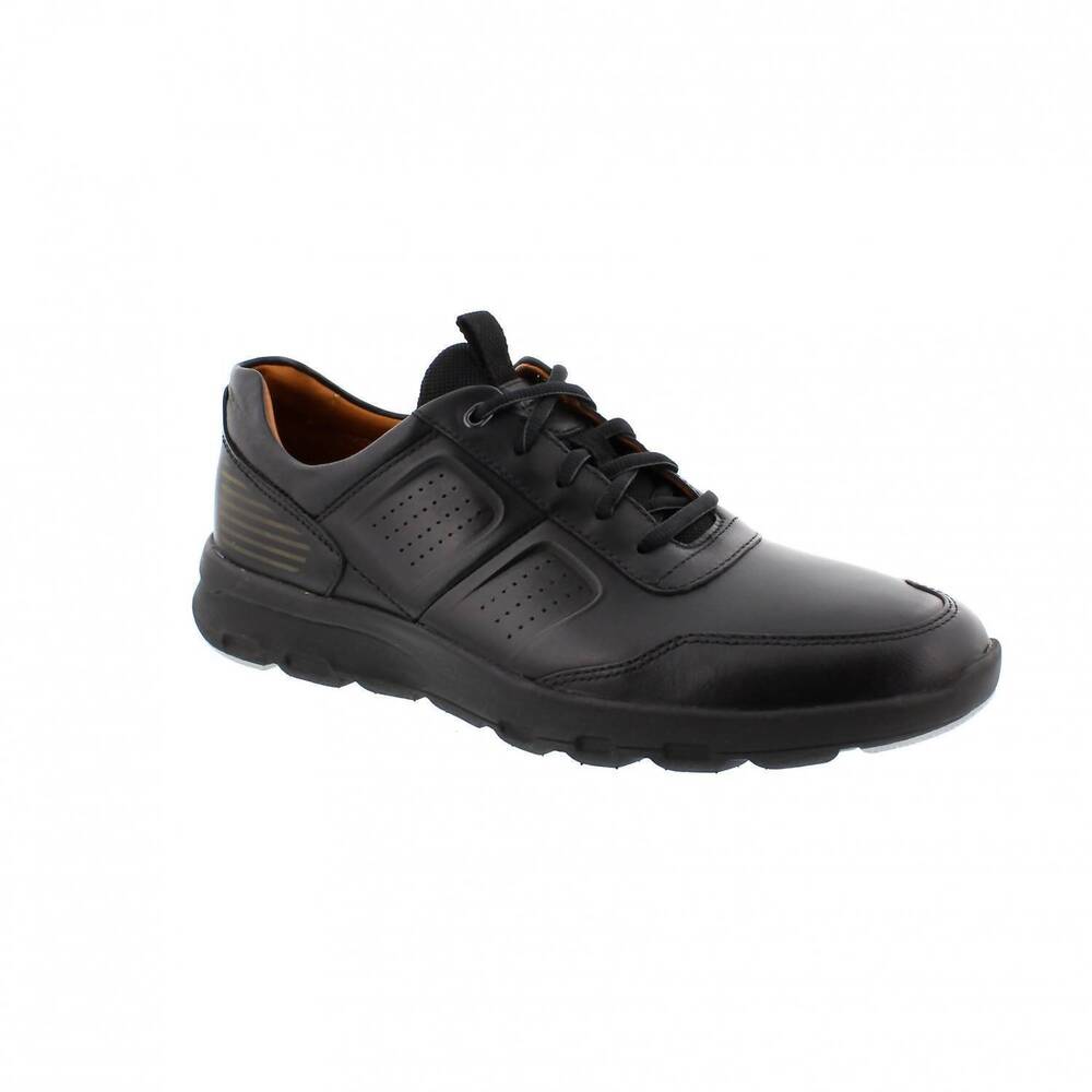 NEW ROCKPORT men's let's walk ubal shoes in black leather